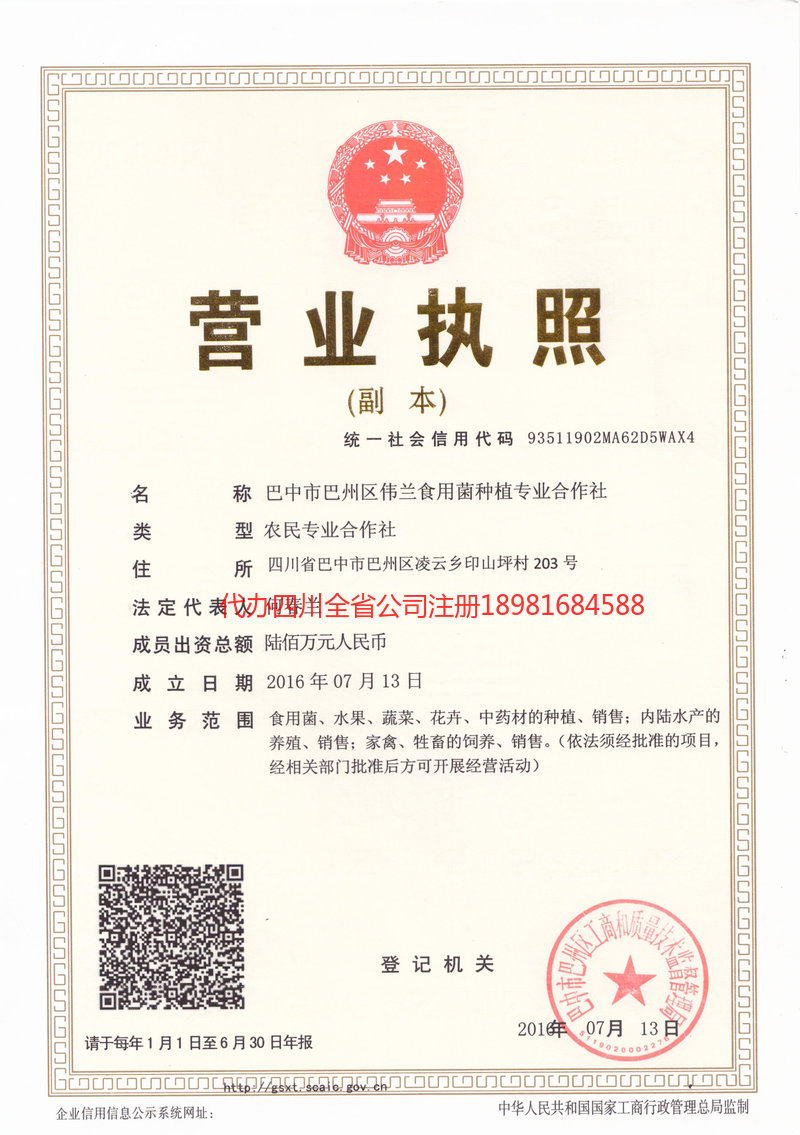 禹城禹城伟兰食用菌种植专业合作社